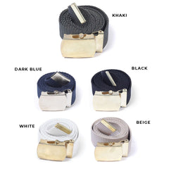 White Anti-Slip Belt with Metal Buckle