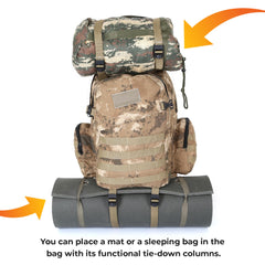 Deserton Camouflage Military Camping Trekking Backpack - 75 Liter Bag
