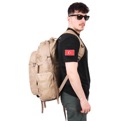 Beige Camping Hike Trekking Backpack - 75 Liter Bag