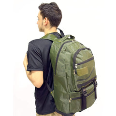 Khaki Volume Expandable Mountaineer Camper Backpack - 55+10 Liter Bag