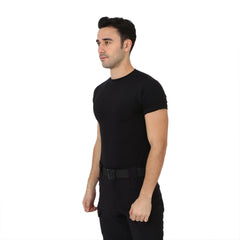 Black Short Sleeve Sport Thermal Microfiber T-shirt