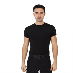Black Short Sleeve Sport Thermal Microfiber T-shirt