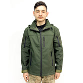 Khaki Wind-Waterproof Softshell Fabric Tactical Coat