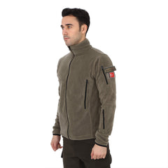 Light Khaki Tactical Fleece Cardigan Vest Coat Jacket