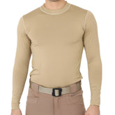Beige Long Sleeve Sports Thermal Microfiber T-shirt