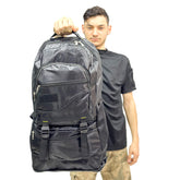 Black Volume Expandable Mountaineer Camper Backpack - 55+10 Liter Bag