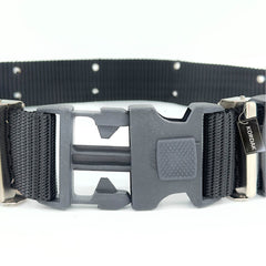 Black Outdoor Belt with Perforated Iron Hook - Lockable Buckle