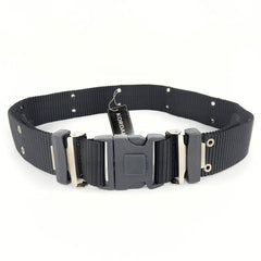 Black Outdoor Belt with Perforated Iron Hook - Lockable Buckle