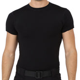 Black Short Sleeve Sport Thermal Microfiber T-shirt