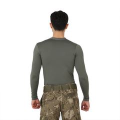 Khaki Long Sleeve Sports Thermal Microfiber T-shirt