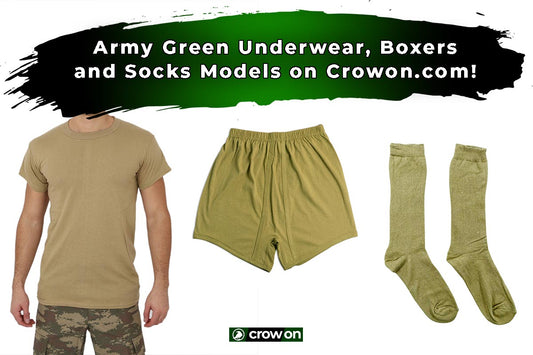 Army Green Underwear, Boxers and Socks Models on Crowon.com!