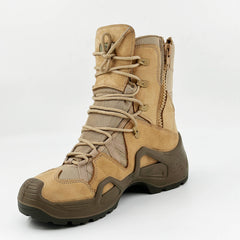 Beige Tactical Military Zippered Long Outdoor Shoes (CR1)