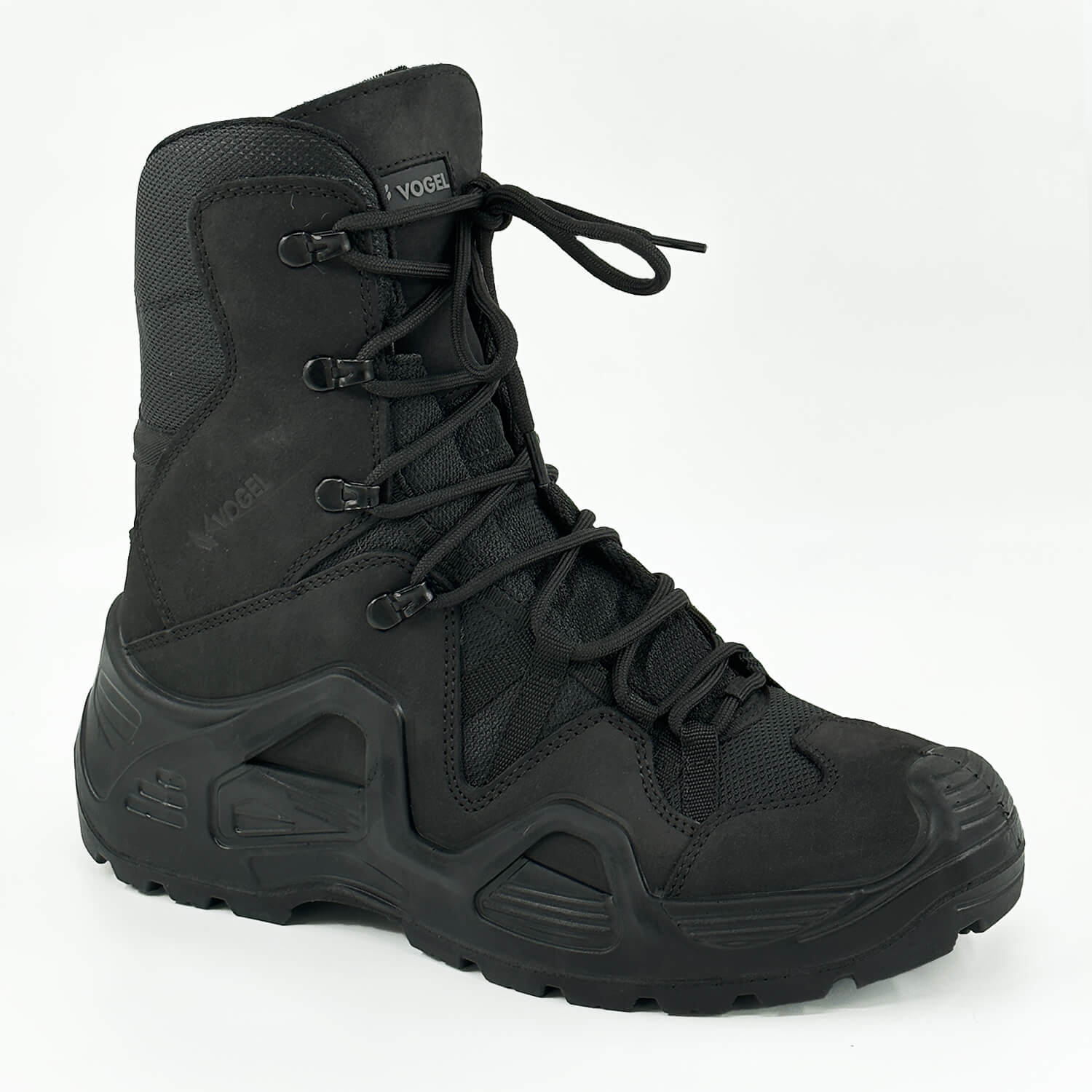 Black Tactical Military Zippered Long Outdoor Shoes (CR1)