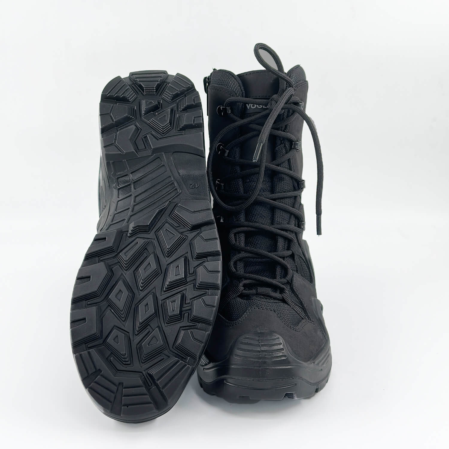 Black Tactical Military Zippered Long Outdoor Shoes (CR1)