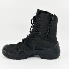 Black Tactical Military Zippered Long Outdoor Shoes (CR1)