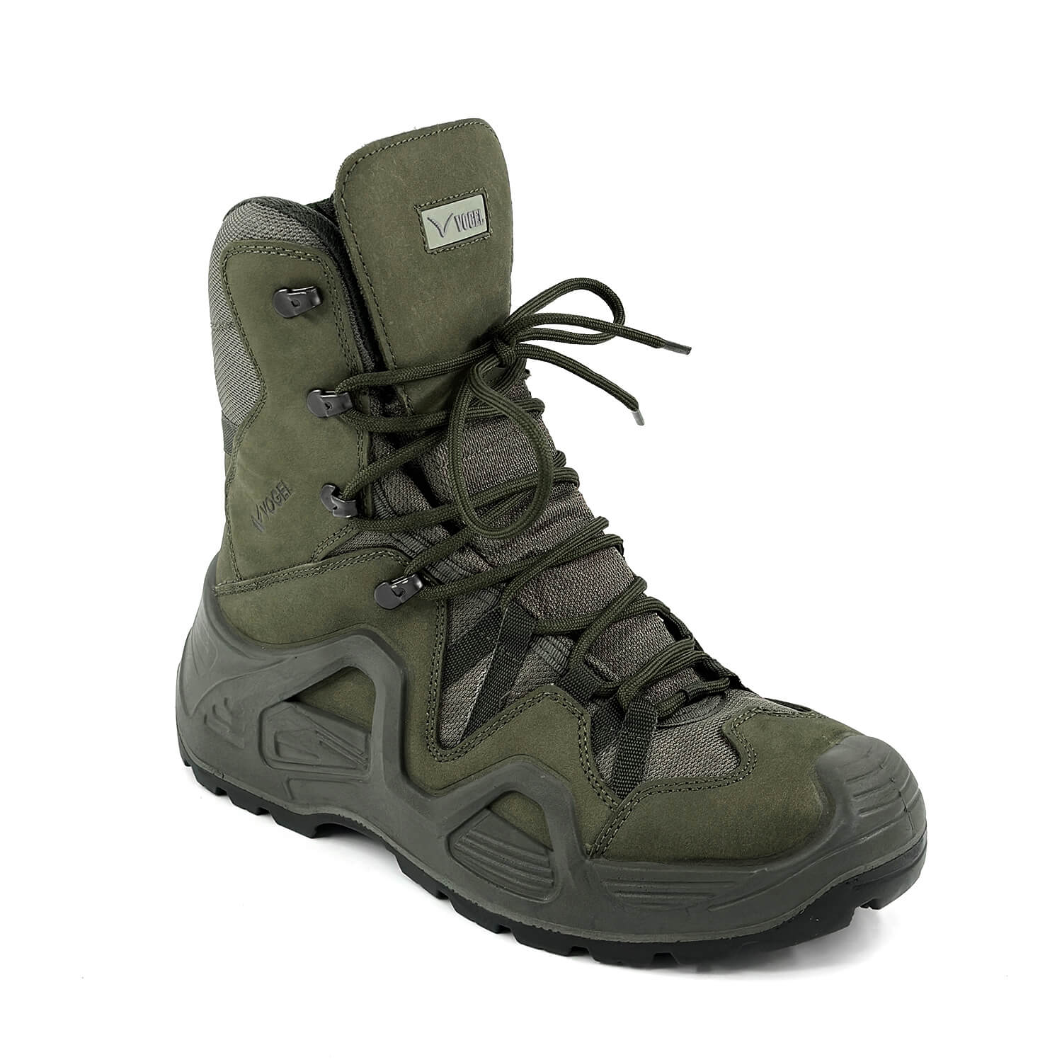 Khaki Tactical Military Zippered Long Outdoor Shoes (CR1)