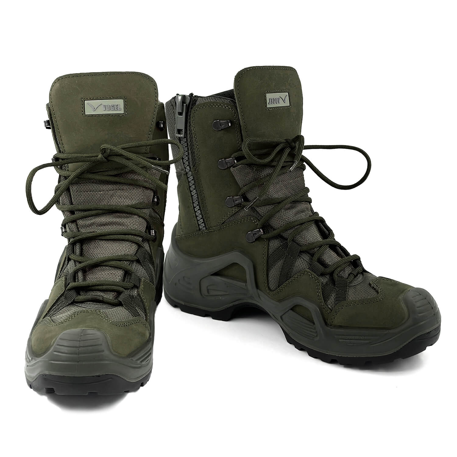 Khaki Tactical Military Zippered Long Outdoor Shoes (CR1)