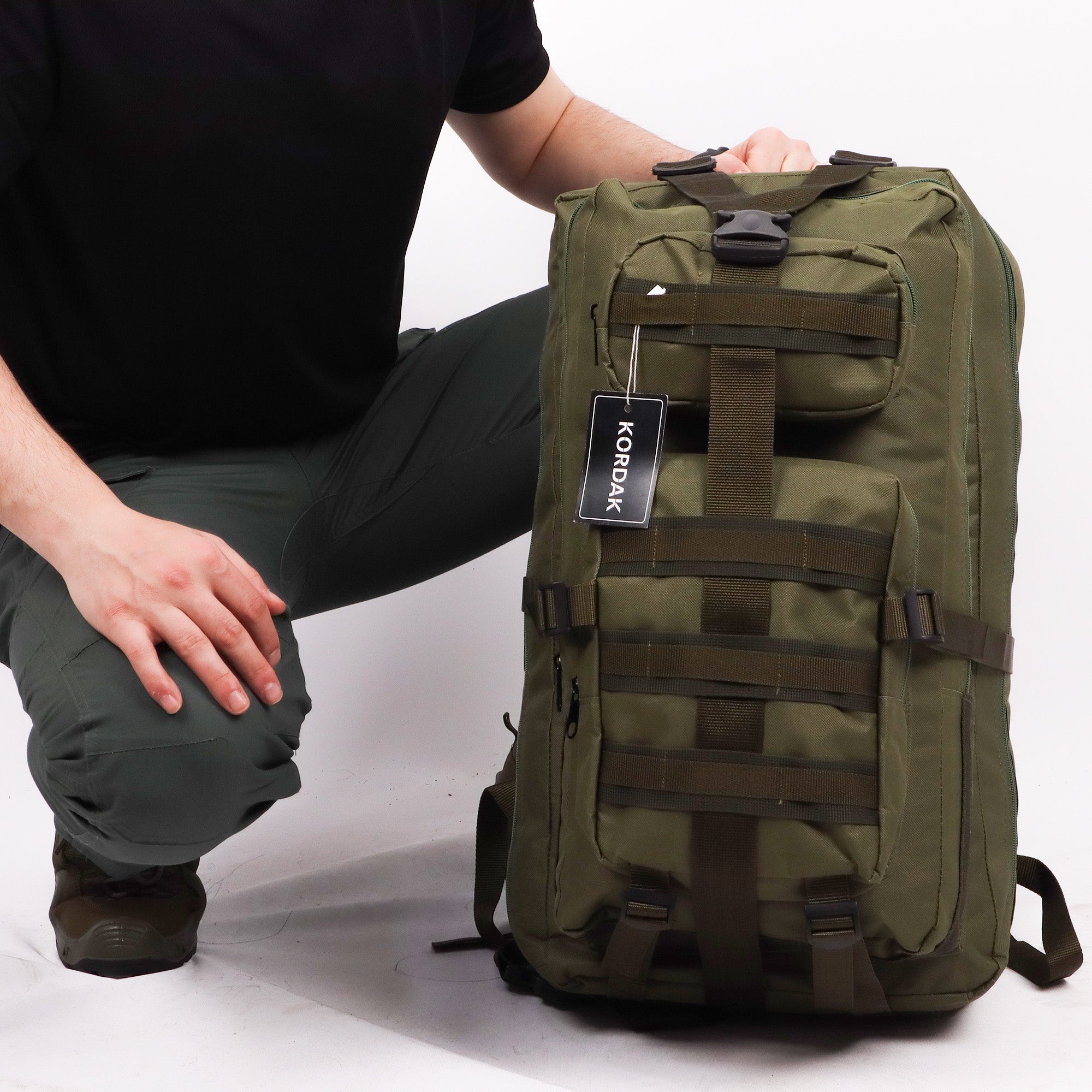 CRW Camouflage Vertical Design Camping Military Backpack - 65 Liter Bag