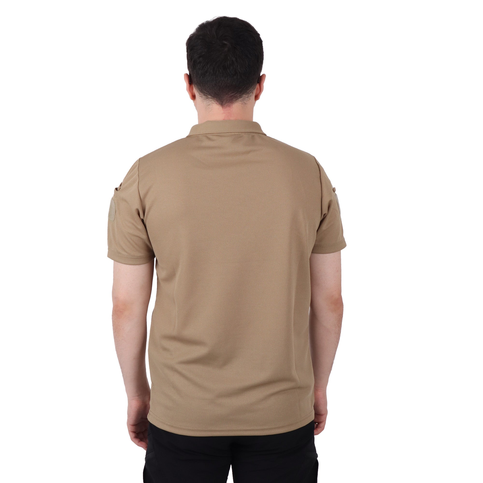 Beige Tactical Collared T-Shirt with Veil Area