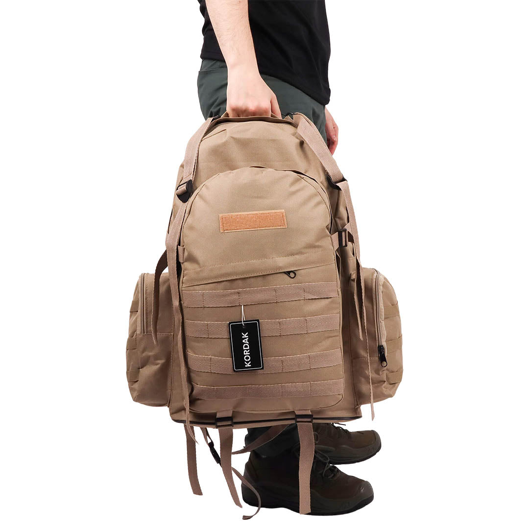 Beige Camping Hike Trekking Backpack - 75 Liter Bag