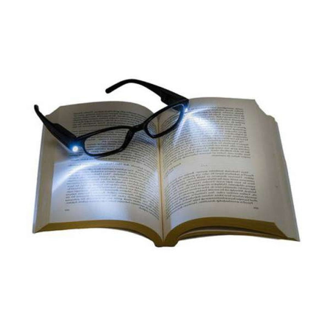 Black LED Lighted Book Reading Glasses (No Glass)