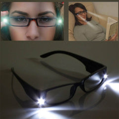 Black LED Lighted Book Reading Glasses (No Glass)