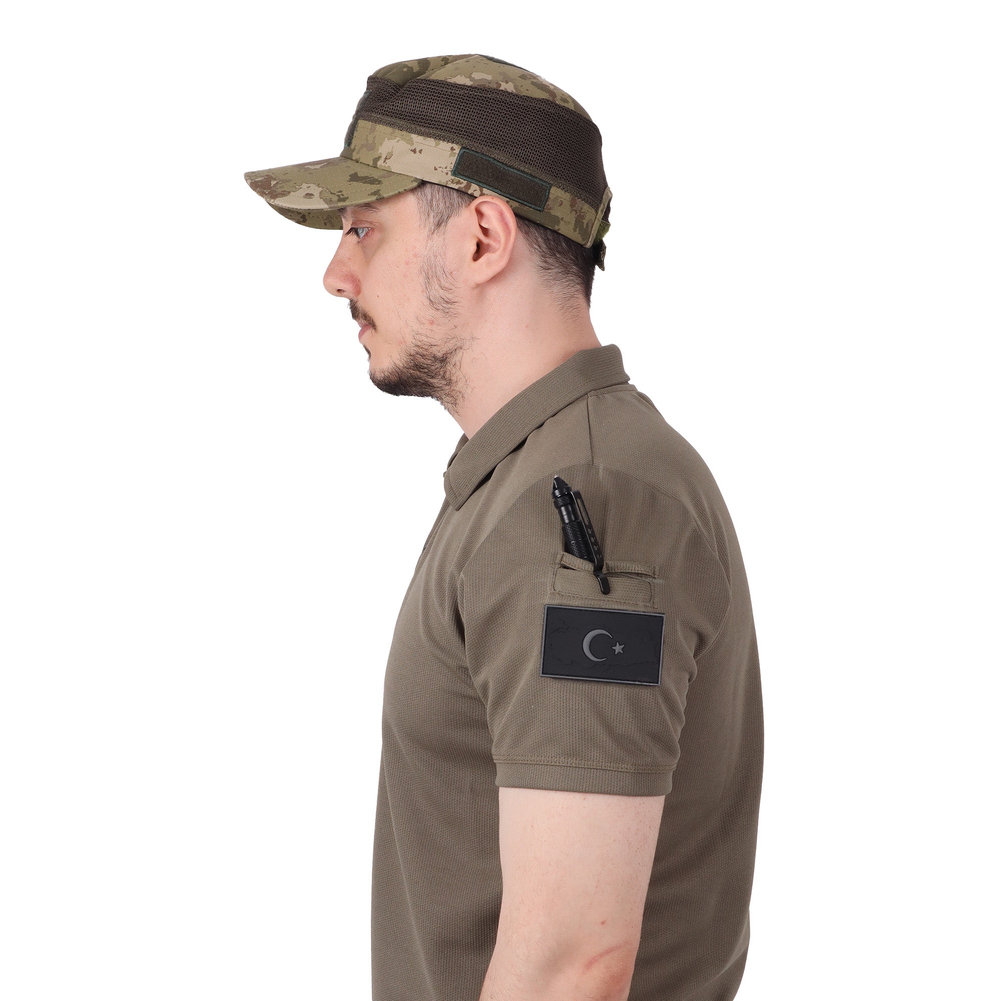 CRW Camouflage Tactical Hat with Mesh Veil