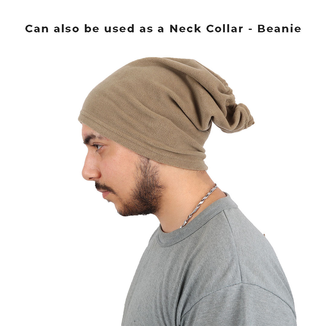 Miltiary Green Fleece Neck Collar - Beanie Model