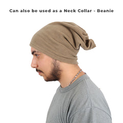 Dark Khaki Fleece Neck Collar - Beanie Model