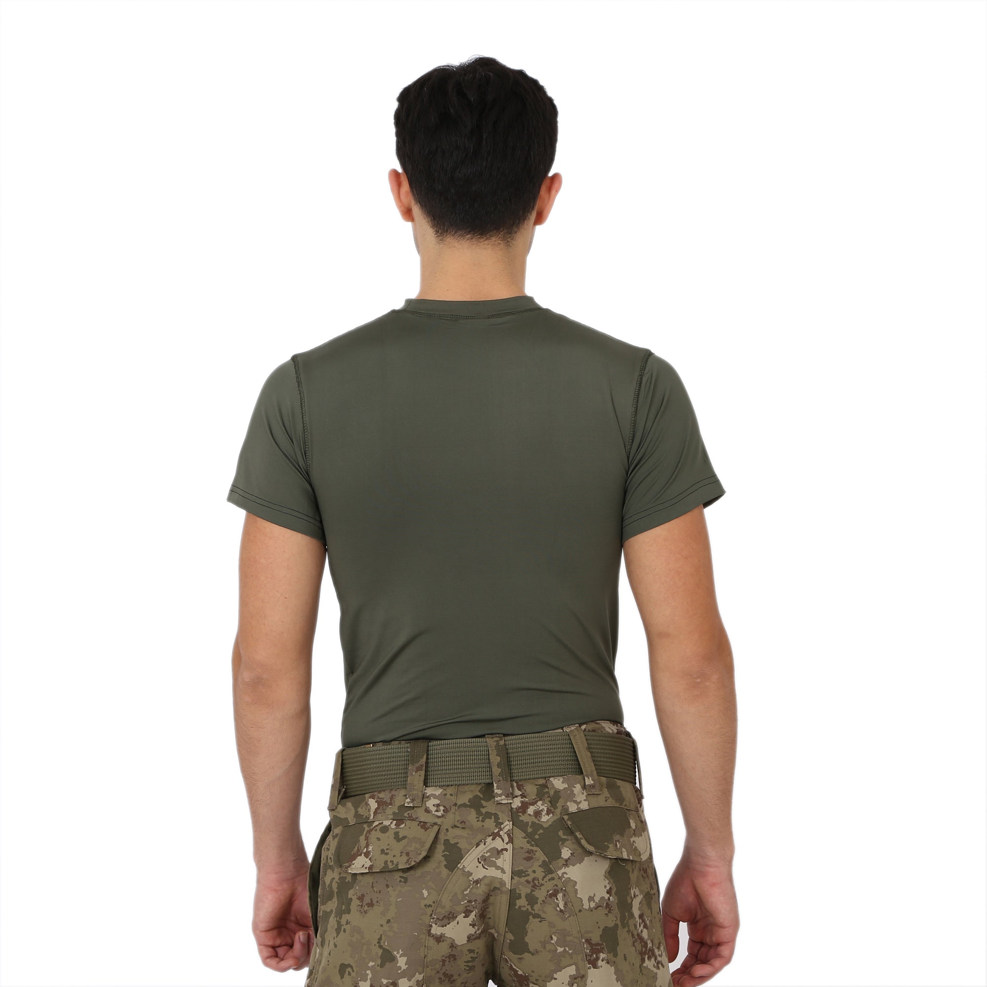 Khaki Short Sleeve Sport Thermal Microfiber T-shirt