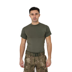 Khaki Short Sleeve Sport Thermal Microfiber T-shirt