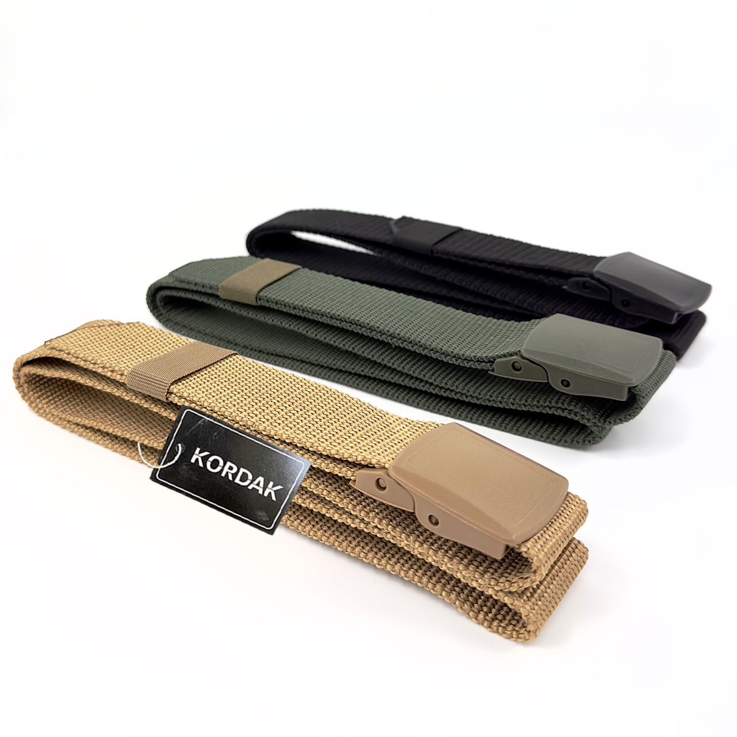 Khaki Anti-Slip Belt with Plastic Buckle