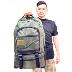 Khaki Volume Expandable Mountaineer Camper Backpack - 55+10 Liter Bag