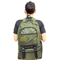 Khaki Volume Expandable Mountaineer Camper Backpack - 55+10 Liter Bag