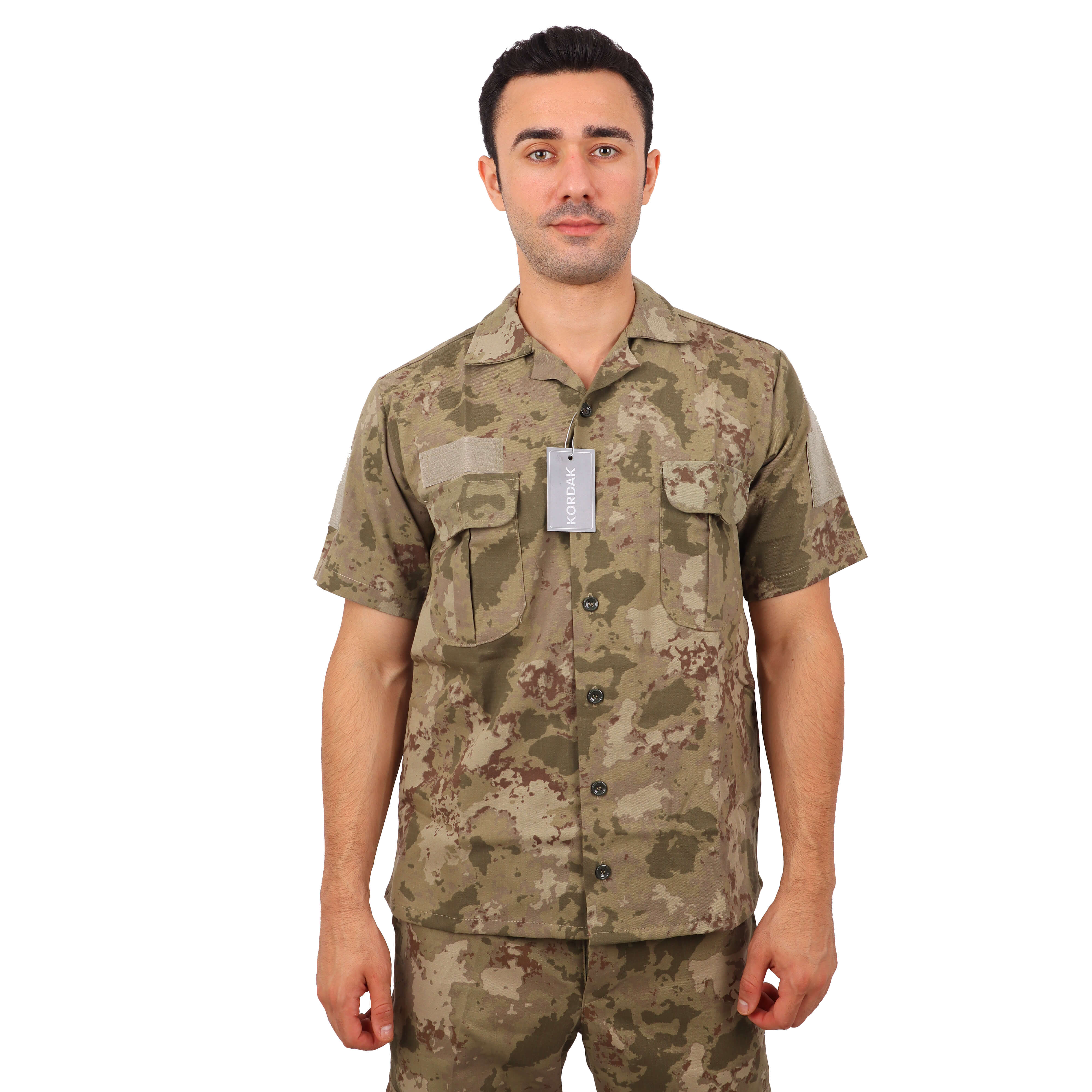 CRW Camouflage Tactical Multi-Pocket Short Sleeve Shirt