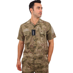 CRW Camouflage Tactical Multi-Pocket Short Sleeve Shirt