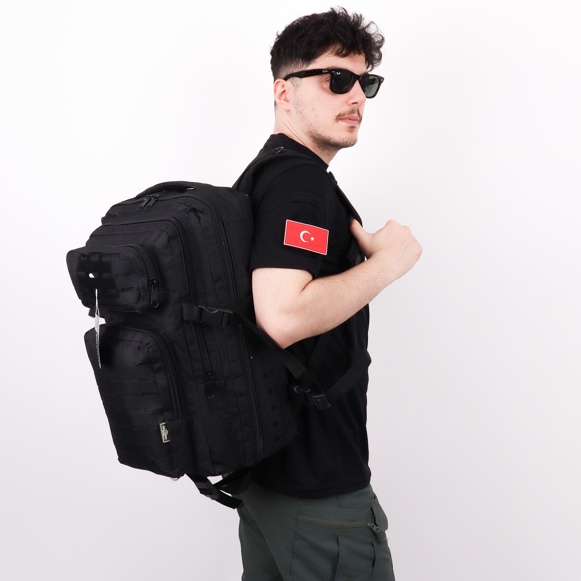 Black Laser Cut Outdoor Bag - 45 Liter Bag