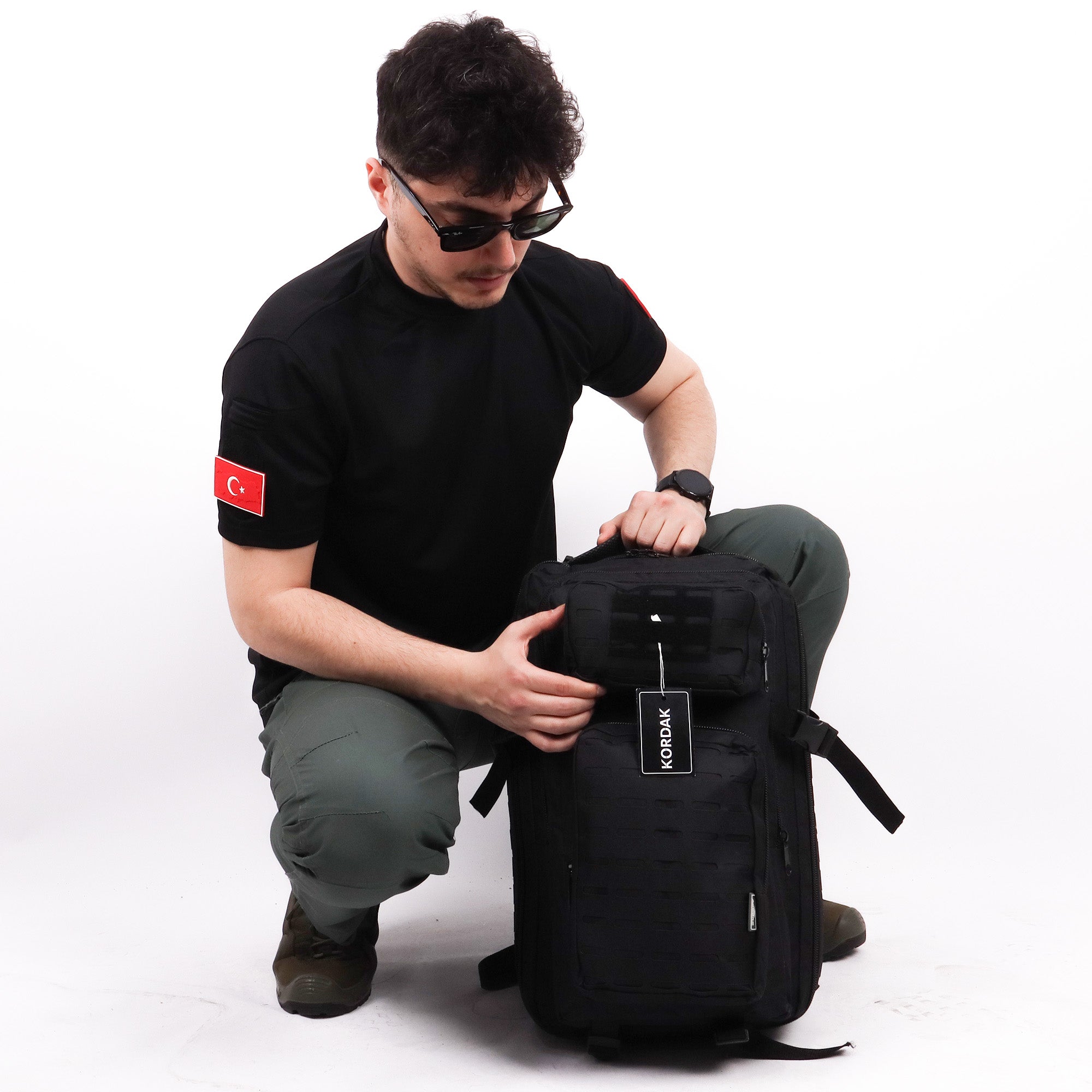 Black Laser Cut Outdoor Bag - 45 Liter Bag