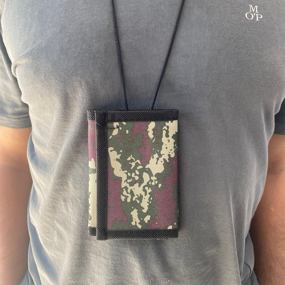 Military Camouflage Wallet - Can Be Worn Around The Neck