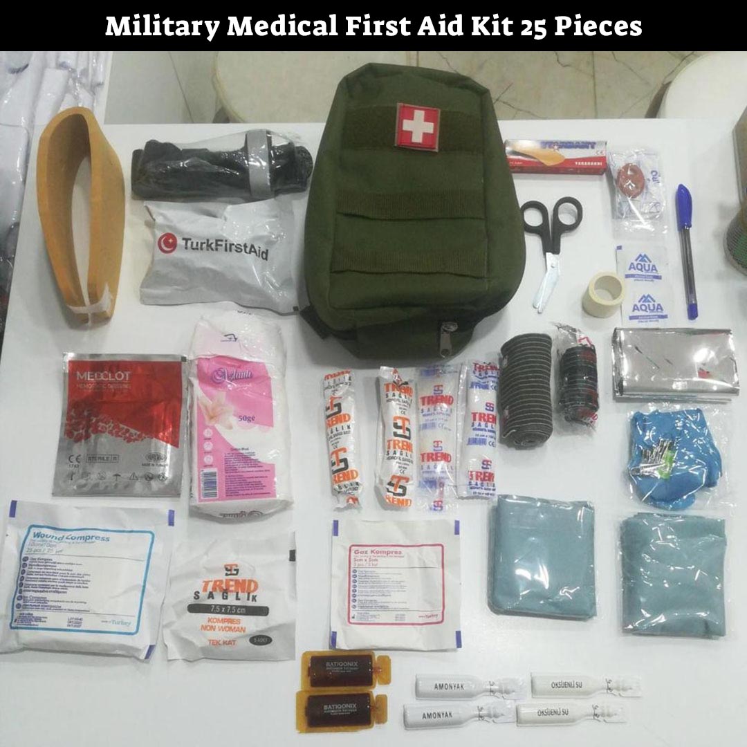 First Aid Army Military Medical First Aid Kit 25 Pieces (Military Medical Bag ...