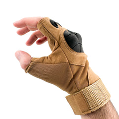 Beige Motorcycle Airsoft Paintball Military Tactical Short Gloves