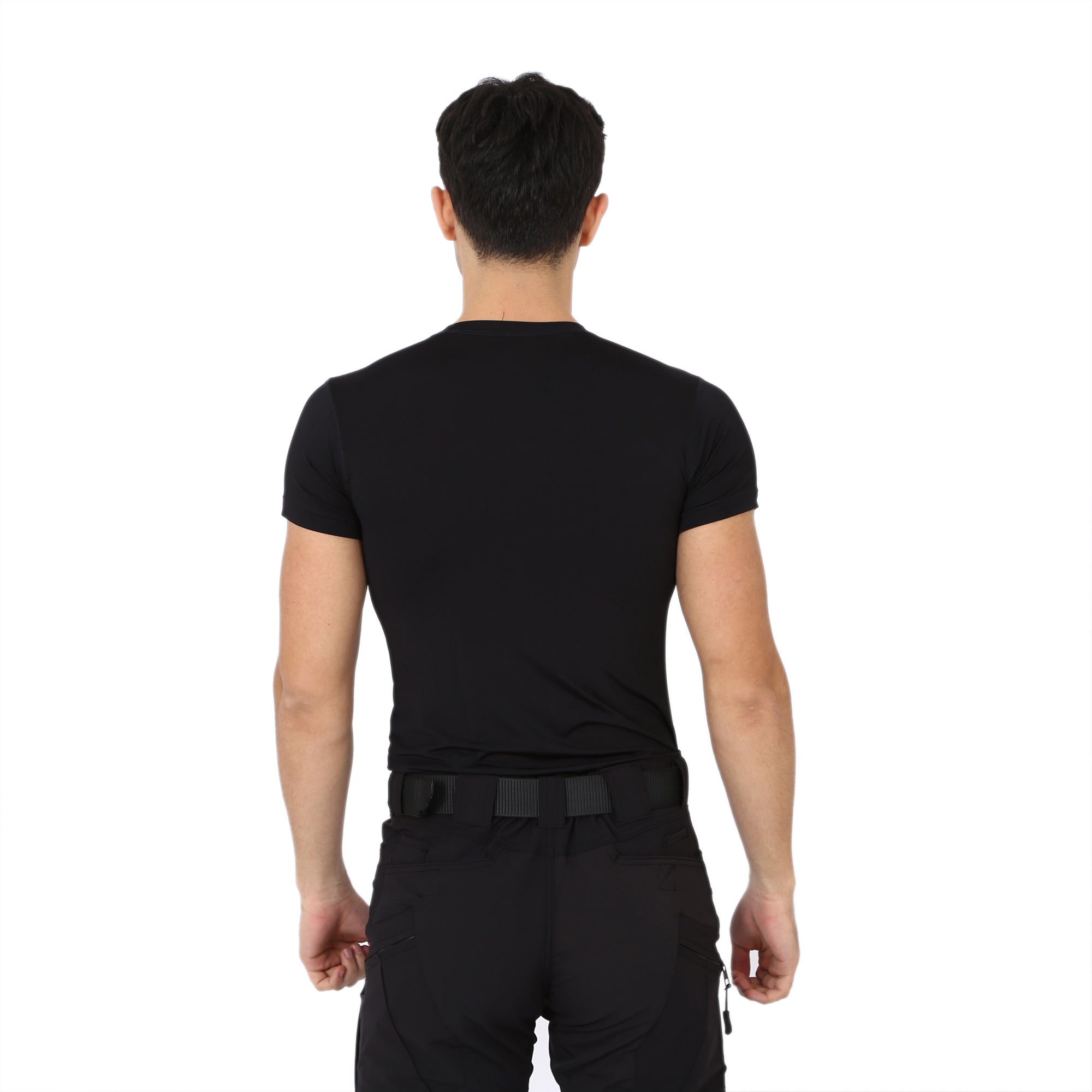 Black Short Sleeve Sport Thermal Microfiber T-shirt