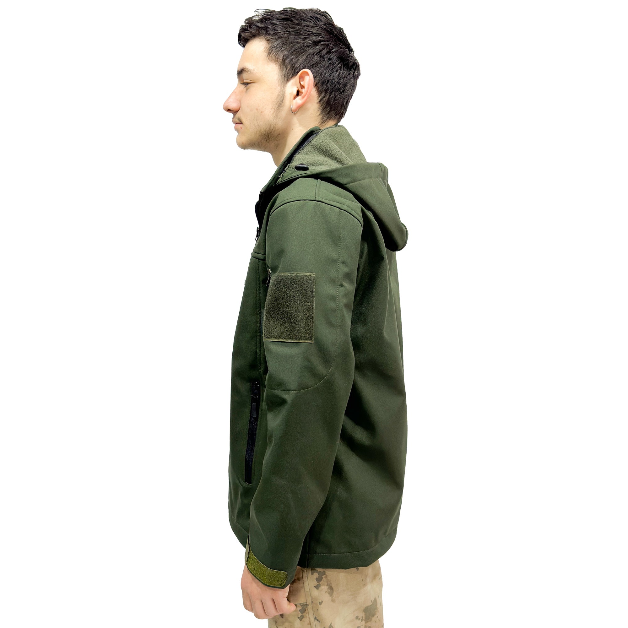 Khaki Wind-Waterproof Softshell Fabric Tactical Coat