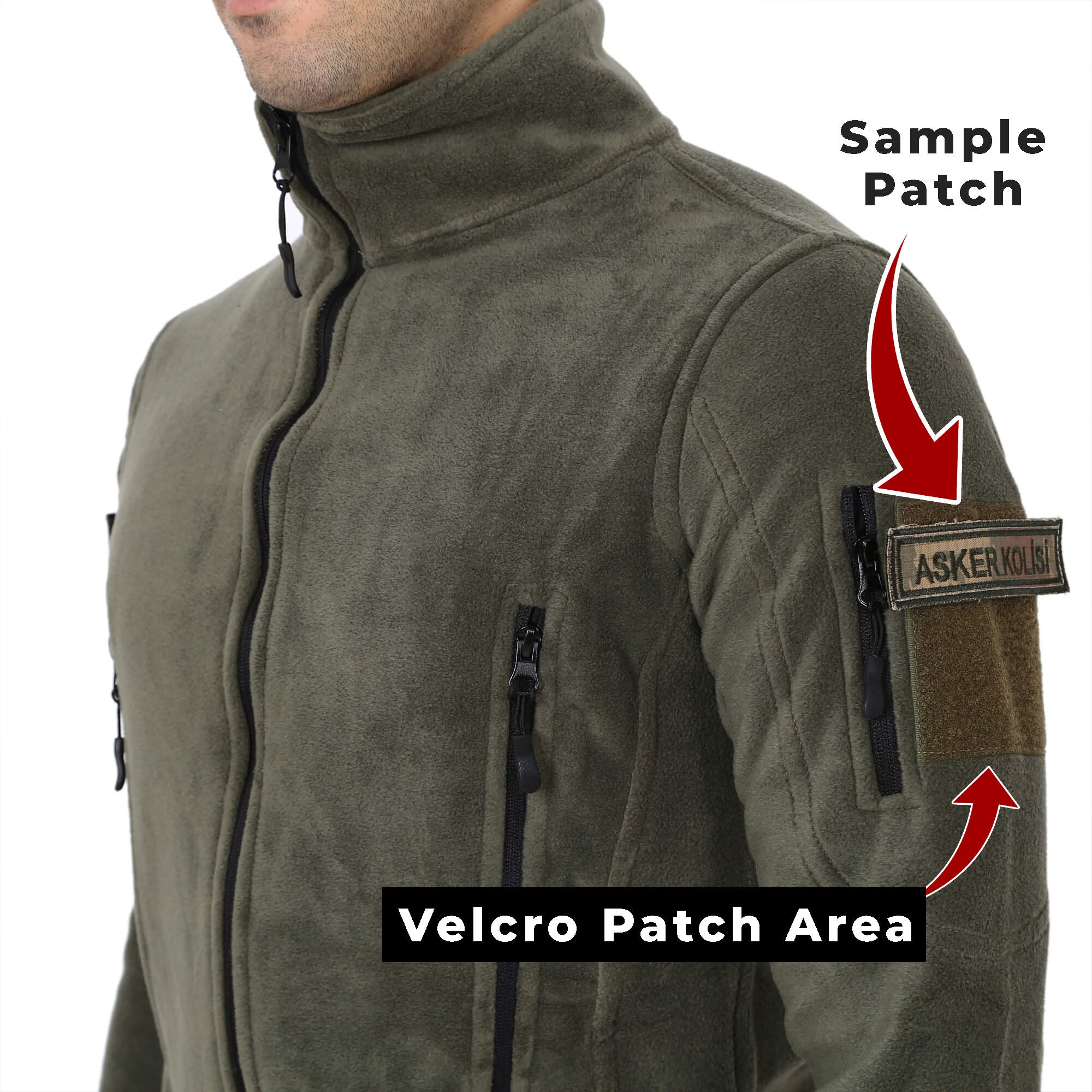 Black Tactical Fleece Cardigan Vest Coat Jacket