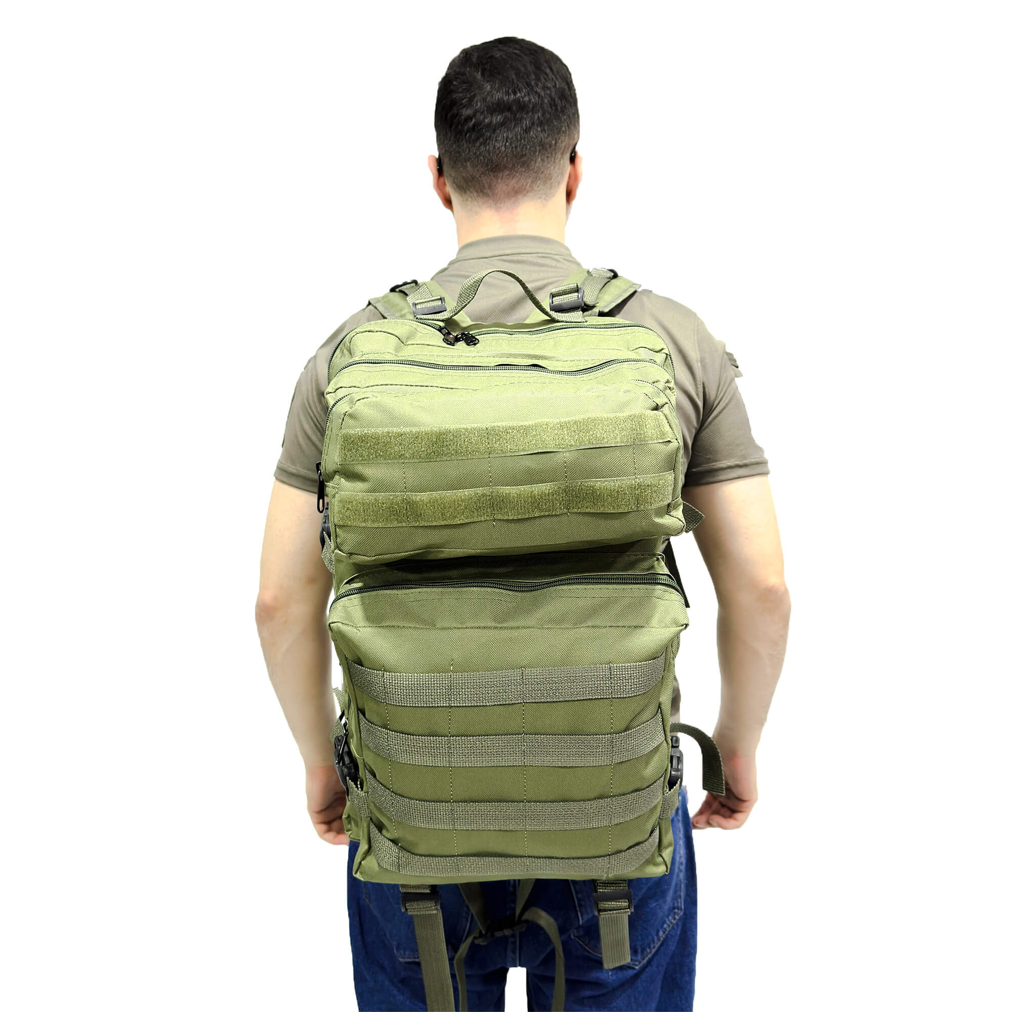 Khaki Tactical Sports Backpack with Pec Area - 50 Liter Bag