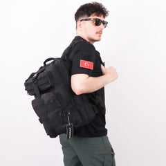 Black Functional Hiking Tactical Backpack - 30 Liter Bag