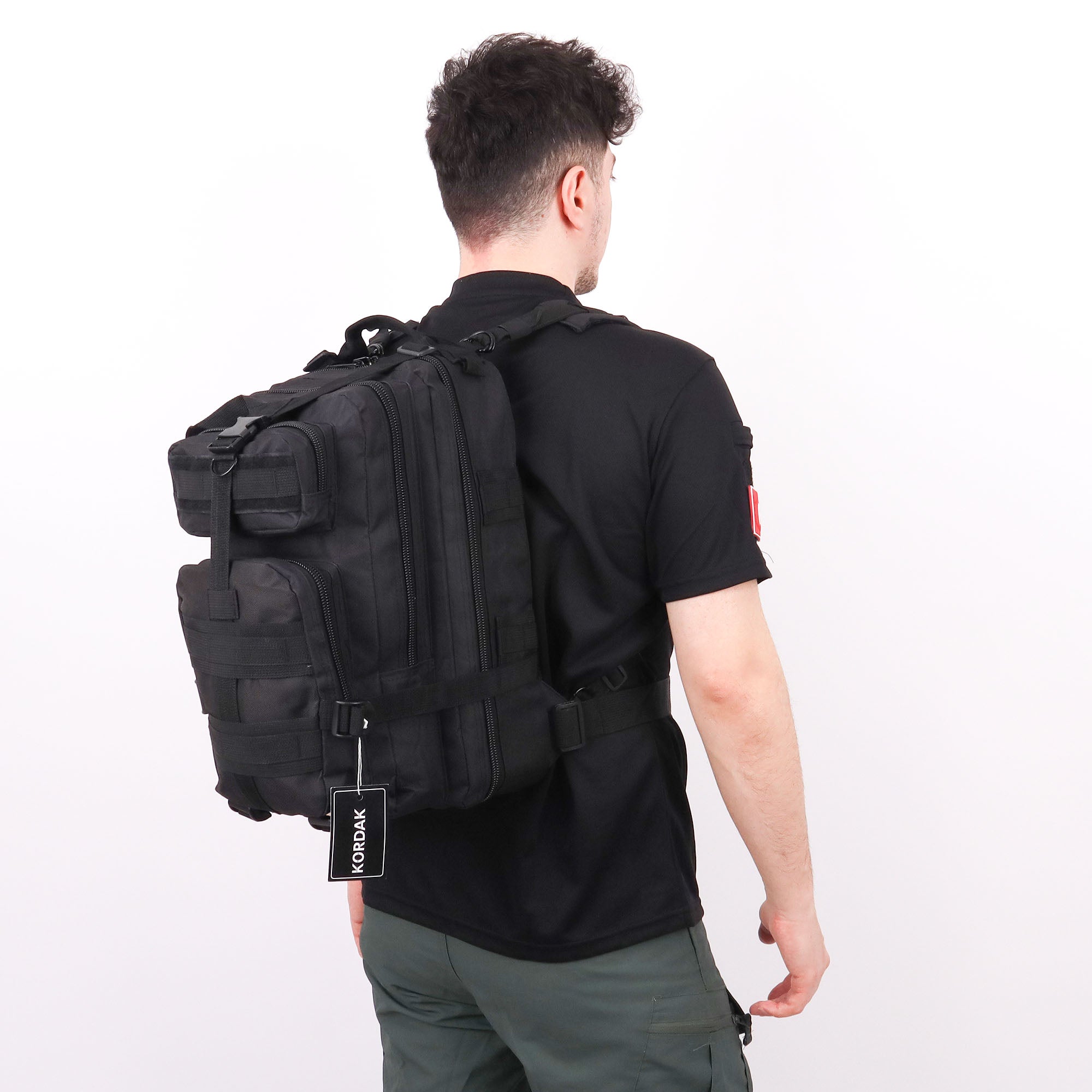 Black Functional Hiking Tactical Backpack - 30 Liter Bag