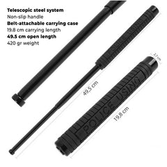 Telescopic Black Police Truncheon - Police Baton