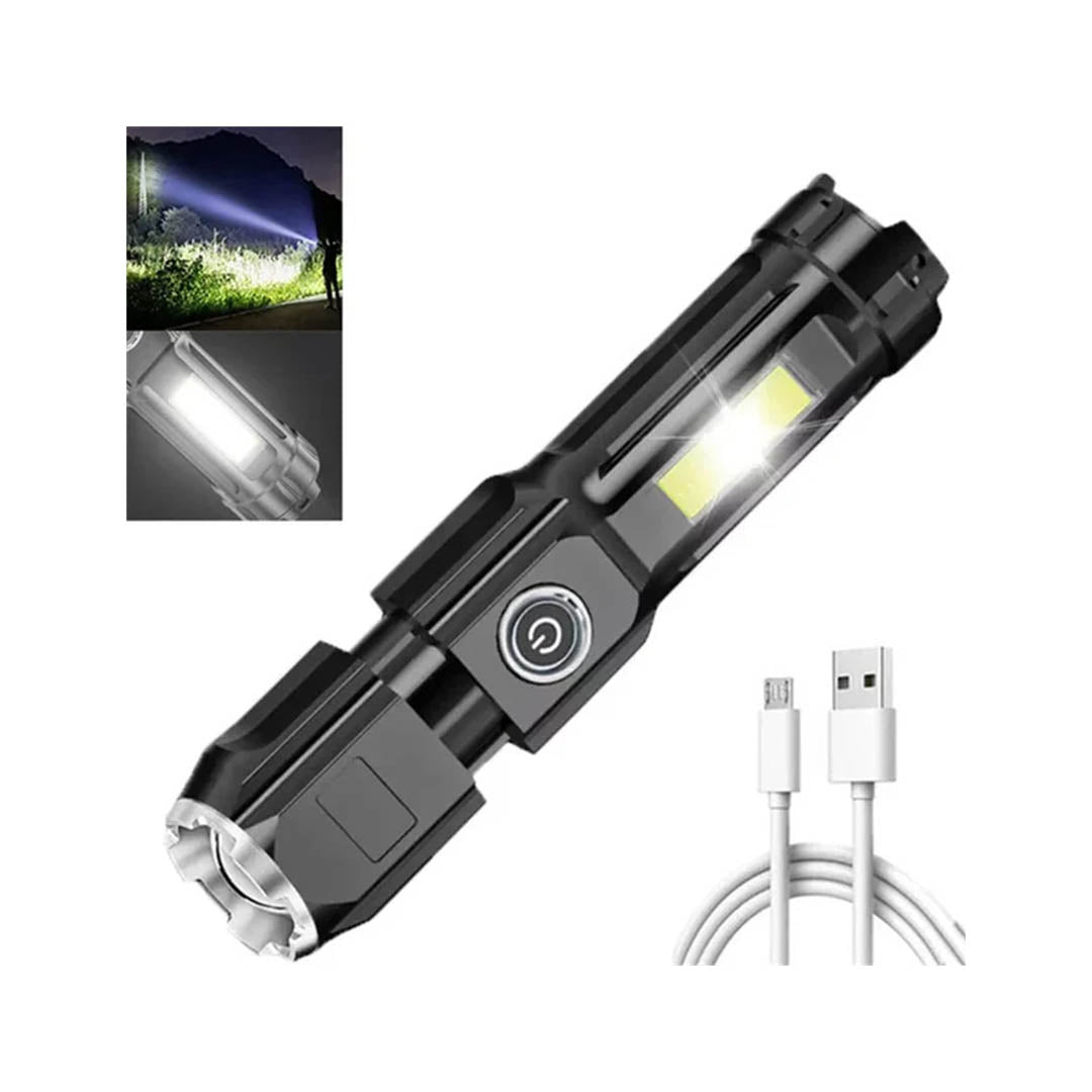 Telescopic USB Rechargeable LED Flashlight