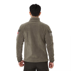 Light Khaki Tactical Fleece Cardigan Vest Coat Jacket